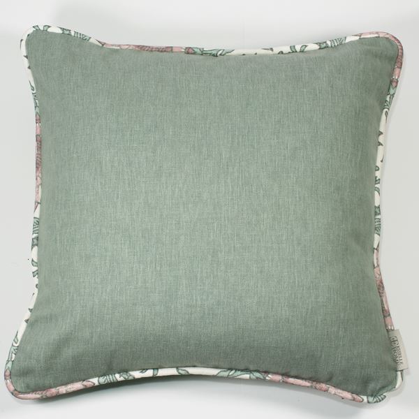 Eden Plain Nima Floral Cushion - Mineral Green